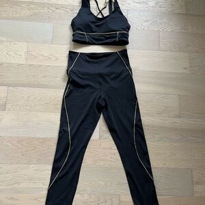 ZYIA Black and Gold Women's Leggings Set